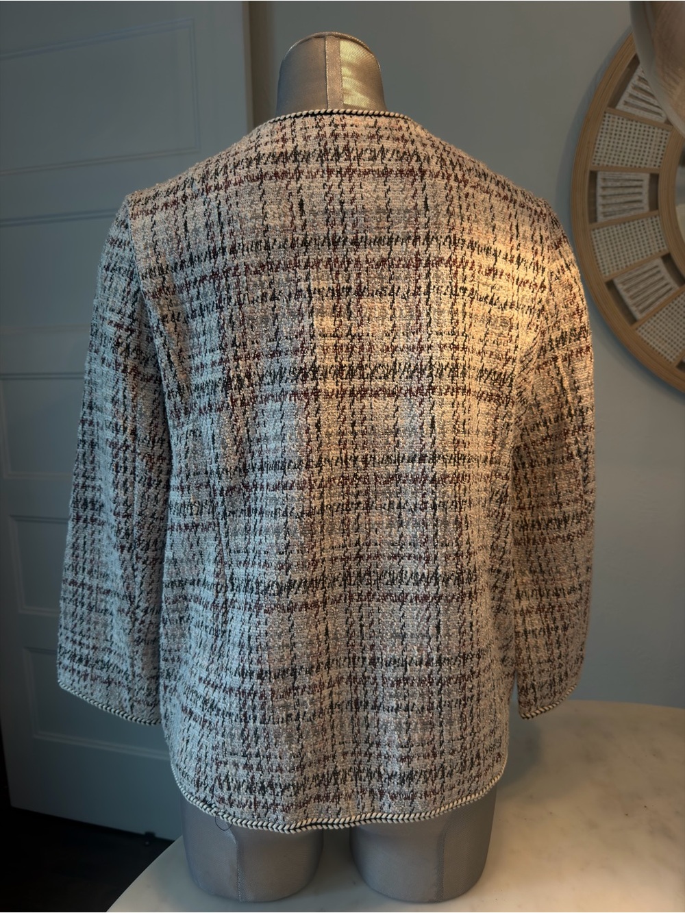 Max Studio Multi Tweed Open Front light Jacket - Picture 2 of 4